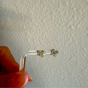 Heart Shaped Multicolor Stud Earrings silver .925